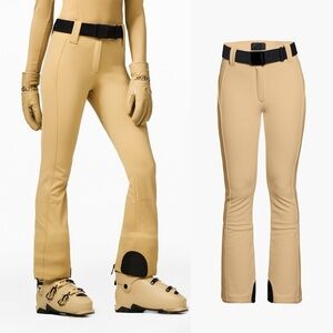 Goldbergh Pippa Zip Up Ski Pants in Light Brown Tan